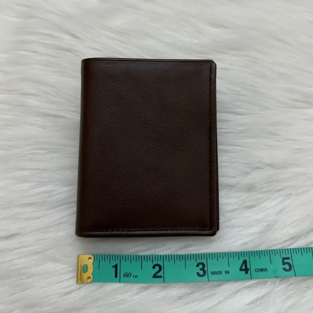 BUXTON - BROWN LEATHER COMPACT BIFOLD WALLET